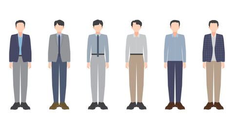 オフィスカジュアルの男性全身像イラスト