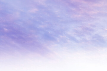 Purple sky with white cloud. The phenomenon of the arctic light curtain of wonderful colors Winter skies are cool days, nice weather and beautiful nature.