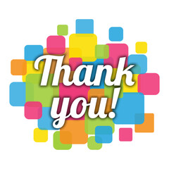 colorful thank you sign vector