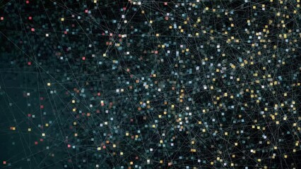 Big data digital colorful information chunks connecting in a futuristic blockchain environment. Cryptocurrency network mining machine learning abstract concept. 4k loop animation background - Powered by Adobe