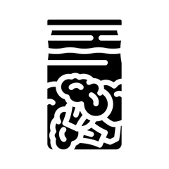 canned broccoli glyph icon vector. canned broccoli sign. isolated symbol illustration