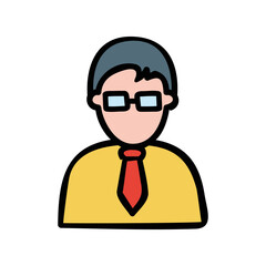 Teacher hand-drawn icon vector graphic illustration