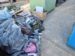 Mixed with dangerous waste. Europe union Lithuania Panevezys