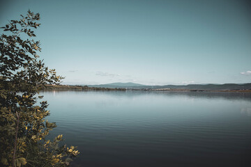 reflection of trees in the lake