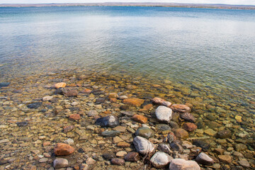 Rocky Shoreline by a Lake