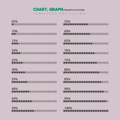 Circle chart, graph, infographic percentage templates collection.