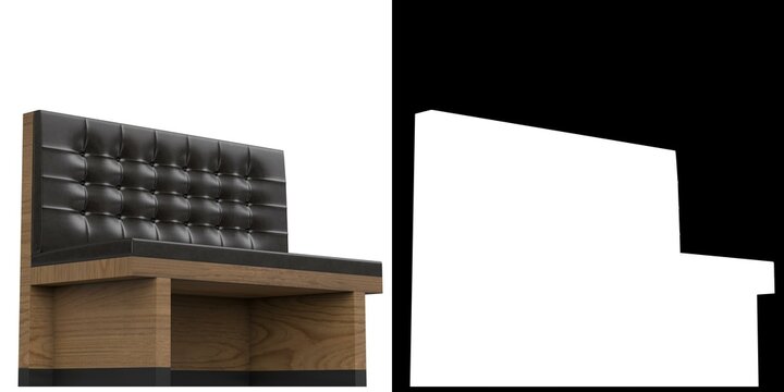 3D rendering illustration of a Chesterfield diner banquette