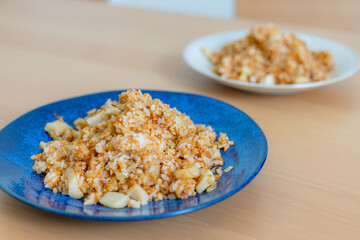 Homemade chinese fry rice on plate