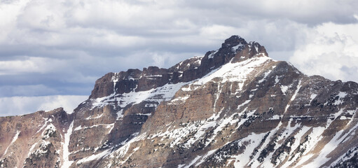 Rugged Mountains with snow in Amercian Landscape. Spring Season. Hanna, Utah. United States. Nature...