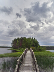 Patvinsuo National Park in Finland: Northern European nature, Suomunjarvi lake.