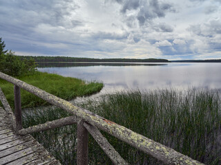 Patvinsuo National Park in Finland: Northern European nature, Suomunjarvi lake.