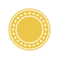 Golden clean coin. Blank template for finance, accounting, economics and management. Cartoon vector icon, PNG file.