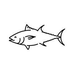 Tuna color line illustration. Ocean fishes