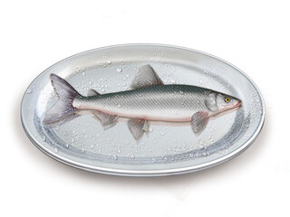 éperlan , poisson, plateau, pêche, aliment, frais, fruits de mer, mer, animal, ailette, sain, queue, fond blanc, argent, attraper, repas, cuisiner, plat, viande, fraîcheur