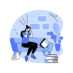 Worries before exams isolated cartoon vector illustrations.