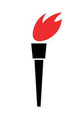 Torch icon. Symbol of victory, danger and importance. Designation of a hit, top or hot. Symbol of the Olympic Games and sports.