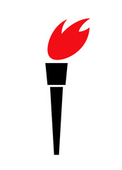 Torch icon. Symbol of victory, danger and importance. Designation of a hit, top or hot. Symbol of the Olympic Games and sports.