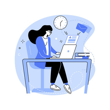 Freelance copywriter isolated cartoon vector illustrations.