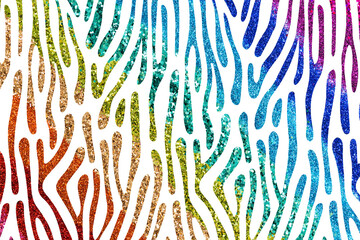 Rainbow Glitter Animal Skin Pattern