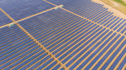 Solar Panel Farm Aerial Shot in Kent, United Kingdom