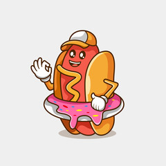 hotdog illustration mascot logo