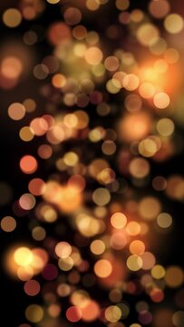 Concept autumn shades of color, circle bokeh looping animation. Concept Christmas night lights animation. Vertical video.