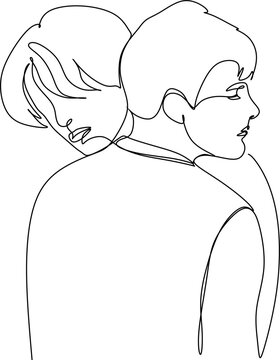 recommend clip art: Hand drawn couple line art vector illustration. Man kiss sketch. Happy together. Lovers outline drawing. Love concept. Gay couple kissing. Lgbt concept.Gay Couple line vector illustration. Love print.