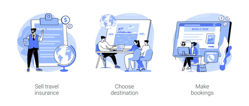 Travel agency isolated cartoon vector illustrations se