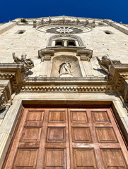 Facade of Bari Cathedral of Saint Sabinus in Apulia in southern Italy