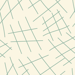 Abstract seamless checkered pattern, chaotic cross stripes, neutral pastel tone
