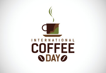 International coffee day vector illustration. Suitable for greeting cards, posters, and banner