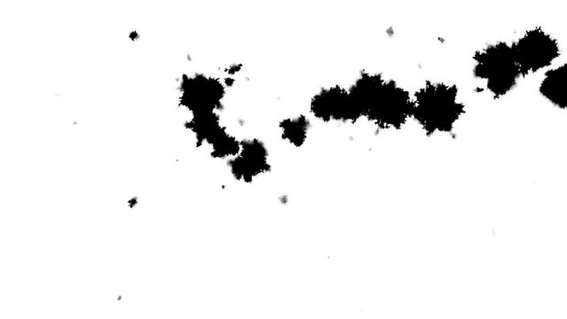 Abstract ink splatter transition in black and white seamless loop