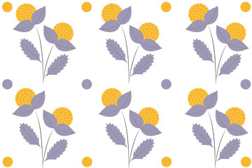 Floral pattern, purple and yellow flowers
