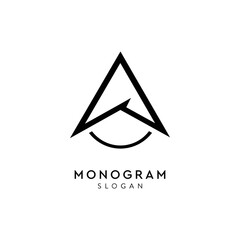 graphic art monogram space letter A logo for business company
