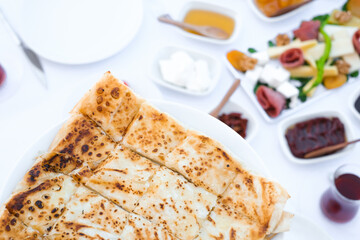 Top view of delicious traditional Turkish food