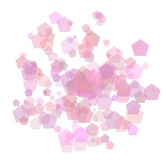 Pink abstract pentagons, random background.