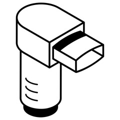 An editable outline icon of asthma inhaler 