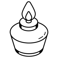 An isometric outline icon of lab burner 