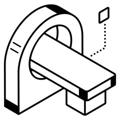 MRI machine outline icon, editable design 