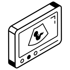 An isometric icon design of ultrasound