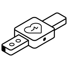 Easy to use isometric icon of smartwatch 