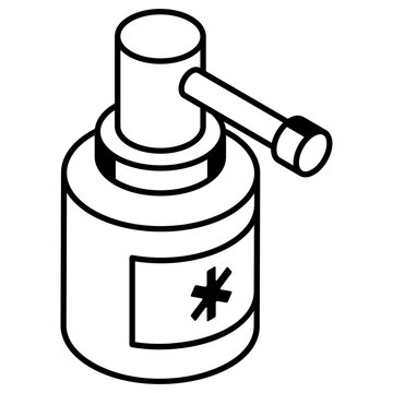 An Isometric Line Icon Of Hand Sanitizer