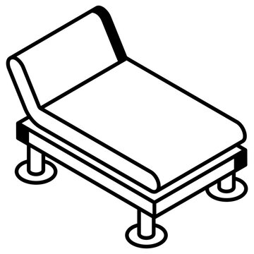 recommend clip art: An editable outline isometric icon of patient bed  