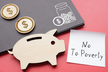 No to poverty is shown using the text