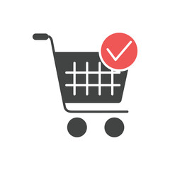 Shopping Cart and Check Mark icons  symbol vector elements for infographic web