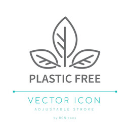Plastic Free Line Icon