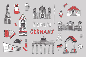 Travel Berlin Germany vector illustrations set © GooseFrol
