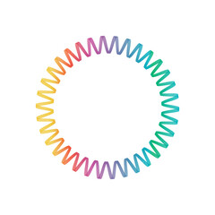 Abstract rainbow circle wave frame background. Vector illustration.