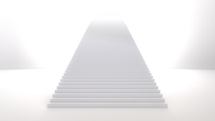 Stairs up white background