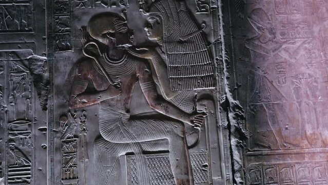 Wall Paintings In The Ancient Egyptian Temple Of Abydos